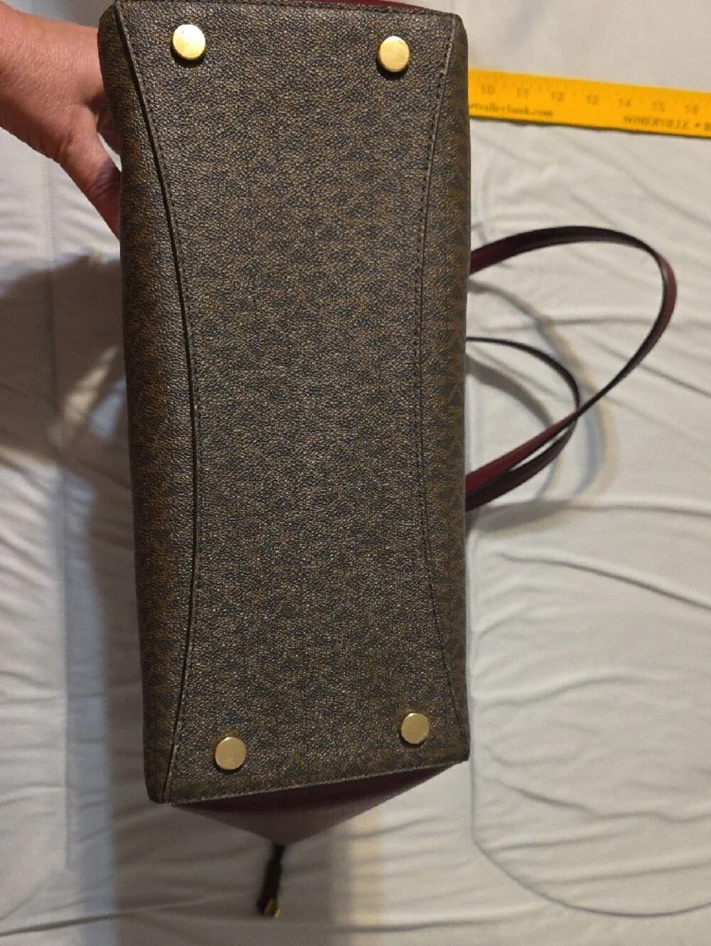 Michael Kors Brown and Burgundy Signature Tote